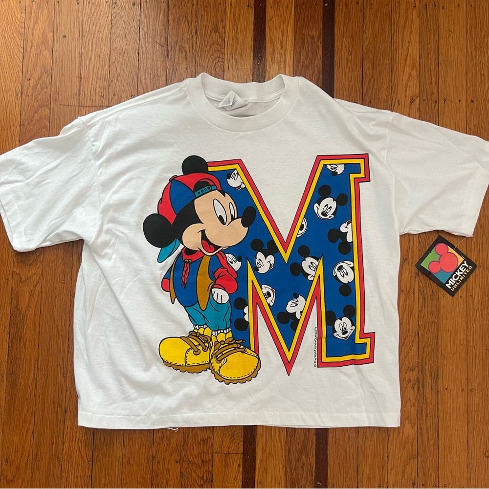 NEW Mickey Unlimited white tee T-shirt one size NWT Disney vintage - Picture 4 of 5